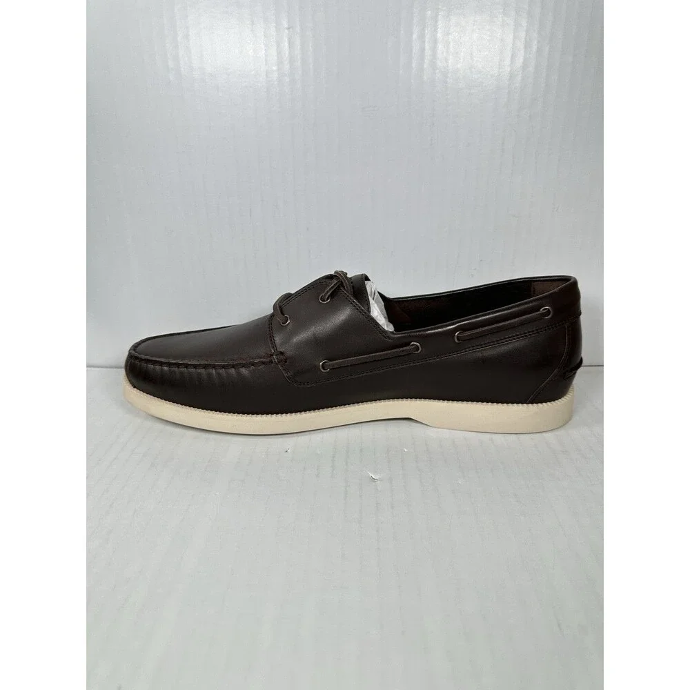 Size 12 Cole Haan G+ Bowside Boat Shoes Brown Leather Men Casual Slip On NEW